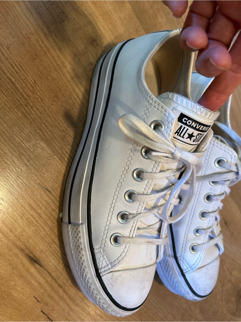 Converse Low Top Leather Sneakers in White
